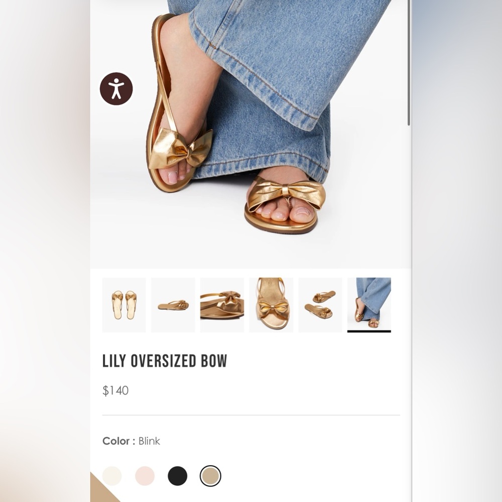 Tkees Lily Oversized Bow Gold Women's Shoes, size 10